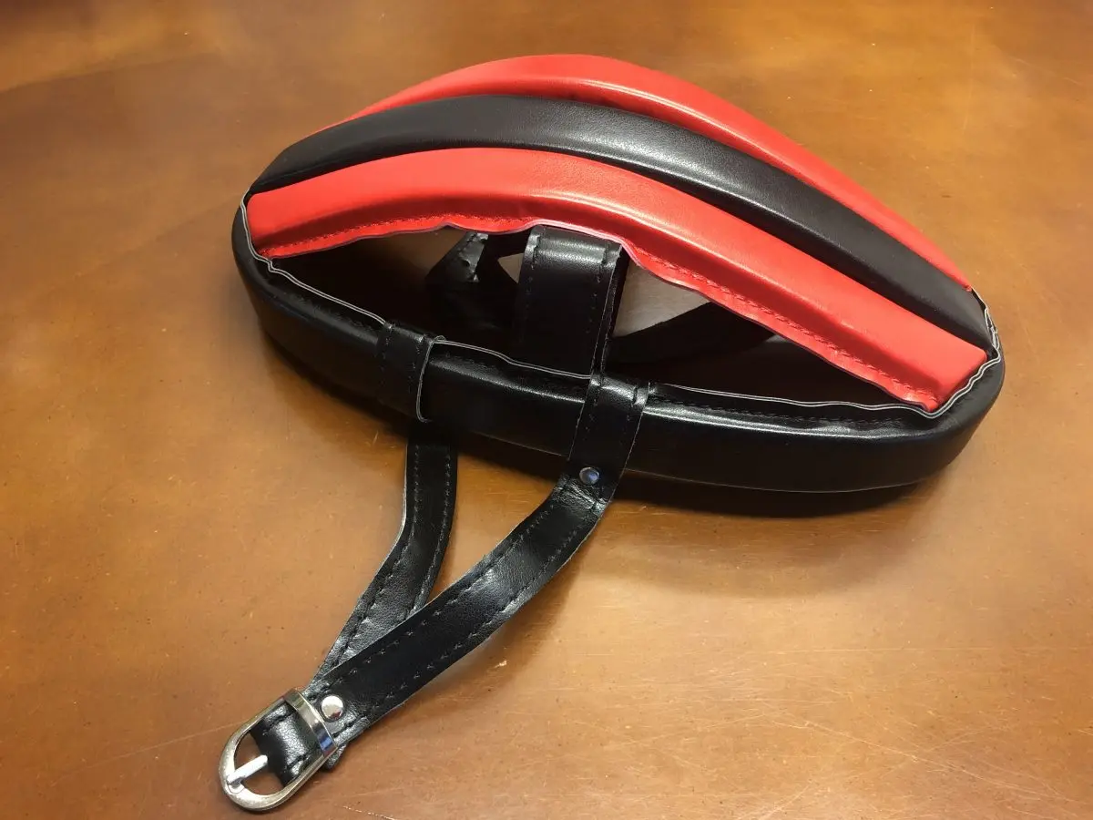 Caschetto ciclismo vintage vinpelle Nero e Rosso - immagine 2