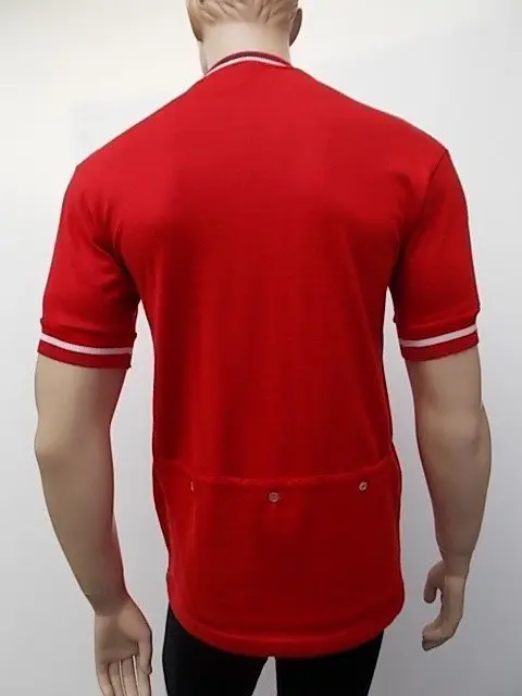 MAGLIA LANA ANNI 70' ROSSA , COLLO E POSINI RIGO BIANCO - immagine 4