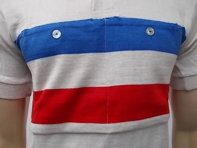 MAGLIA LANA ANNI '40/50 BIANCA TASCA TRICOLORE FRANCESE - immagine 3
