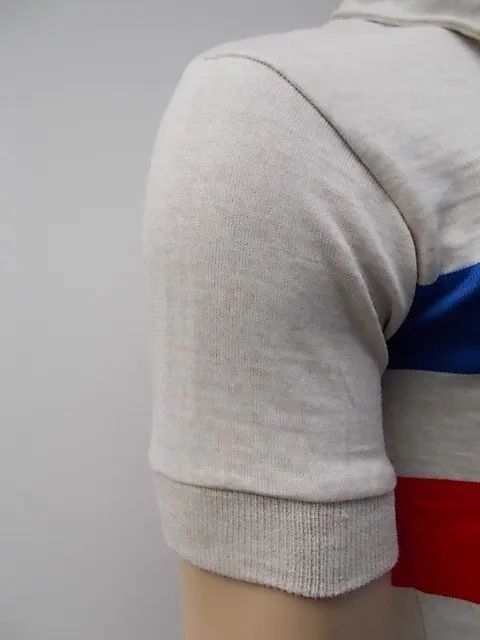 MAGLIA LANA ANNI '40/50 BIANCA TASCA TRICOLORE FRANCESE - immagine 4