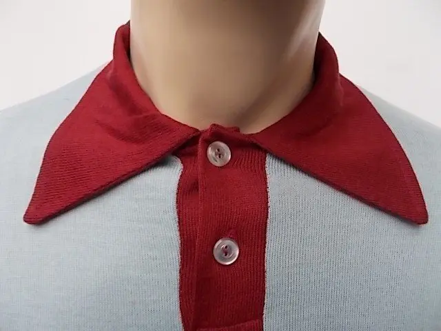 MAGLIA LANA ANNI '40/50 GRIGIA FASCIA AMARANTO - immagine 2