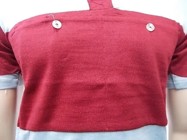 MAGLIA LANA ANNI '40/50 GRIGIA FASCIA AMARANTO - immagine 6