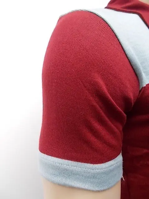 MAGLIA LANA ANNI '40/50 GRIGIA FASCIA AMARANTO - immagine 3