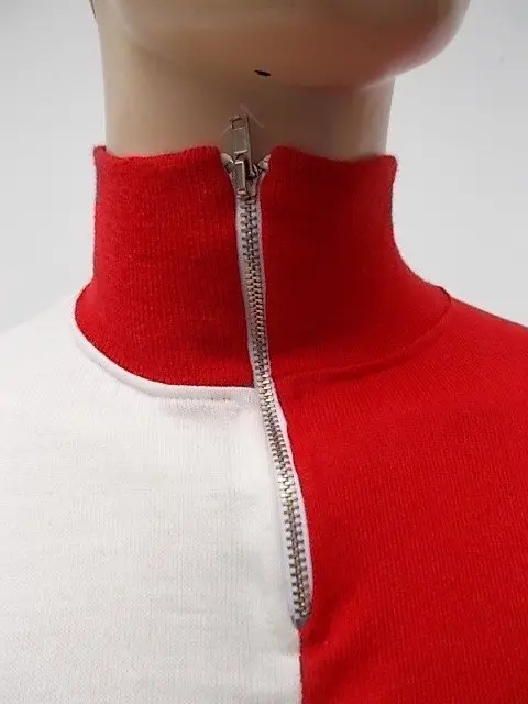 MAGLIA LANA ANNI 60' BIANCA E ROSSA RIGHE VERDI - immagine 2