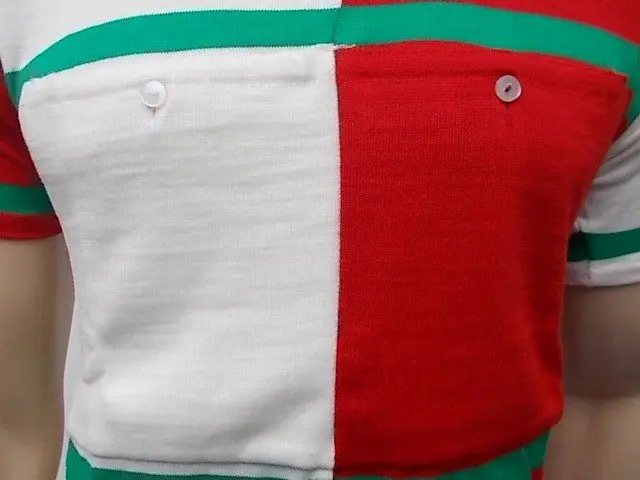MAGLIA LANA ANNI 60' BIANCA E ROSSA RIGHE VERDI - immagine 3