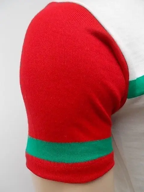 MAGLIA LANA ANNI 60' BIANCA E ROSSA RIGHE VERDI - immagine 4