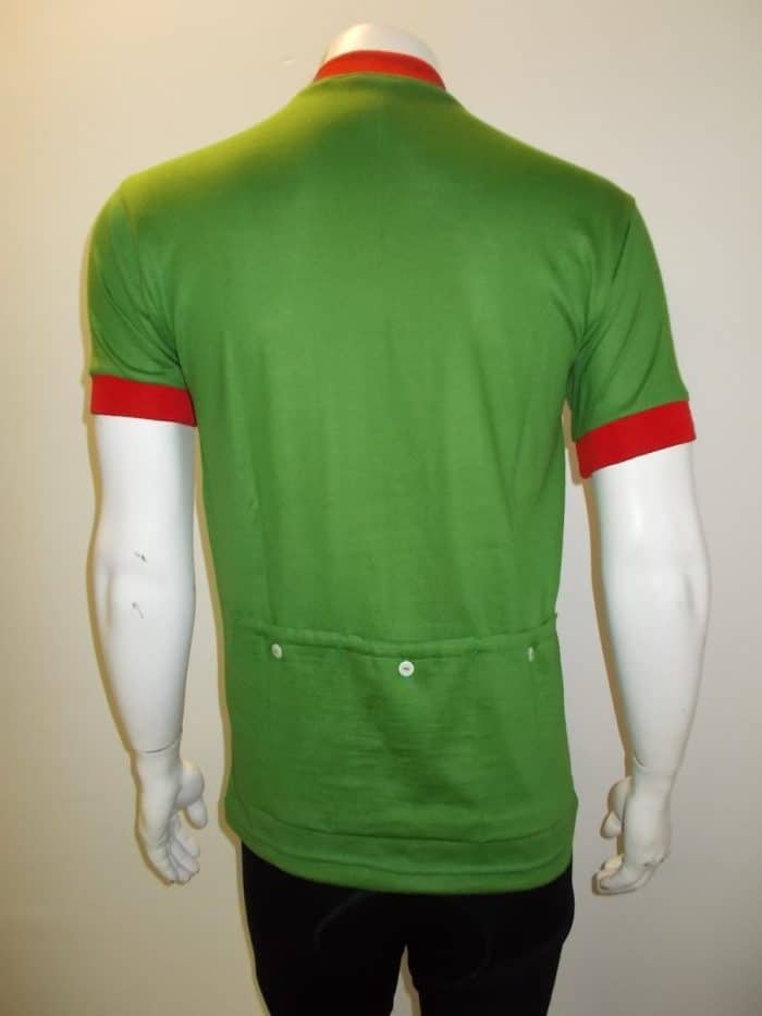 MAGLIA LANA ANNI 60' VERDE COLLO E POLSINI ROSSI - immagine 4