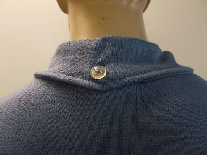 MAGLIA LANA ANNI '40/50 CELESTE FASCIA GIALLA - immagine 6
