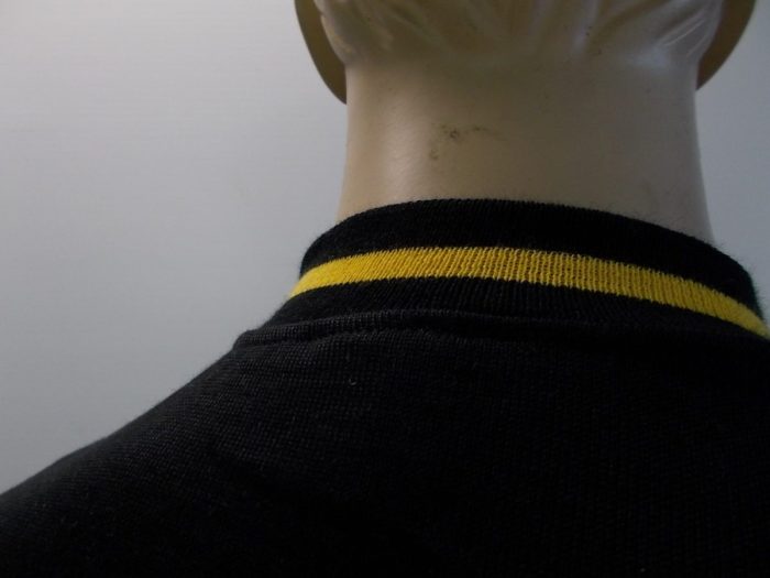 MAGLIA LANA ANNI 70' NERO FASCIA E RIFINITURE GIALLO - immagine 5