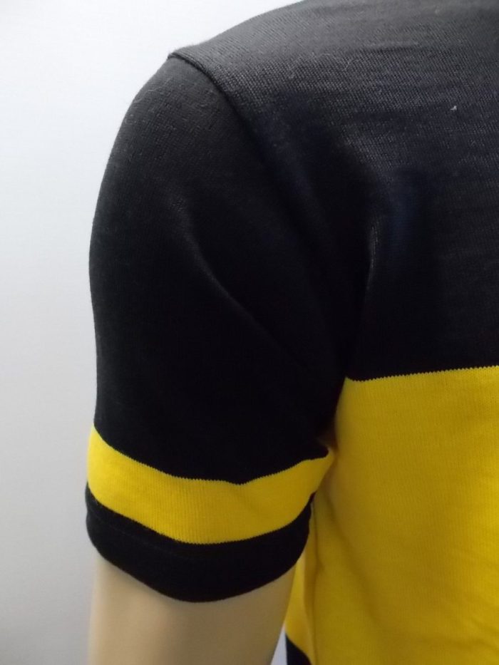 MAGLIA LANA ANNI 70' NERO FASCIA E RIFINITURE GIALLO - immagine 3