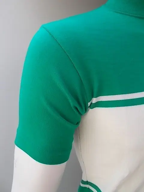 MAGLIA LANA ANNI 70' VERDE FASCIA BIANCA E DOPPIO RIGO BIANCO - immagine 3