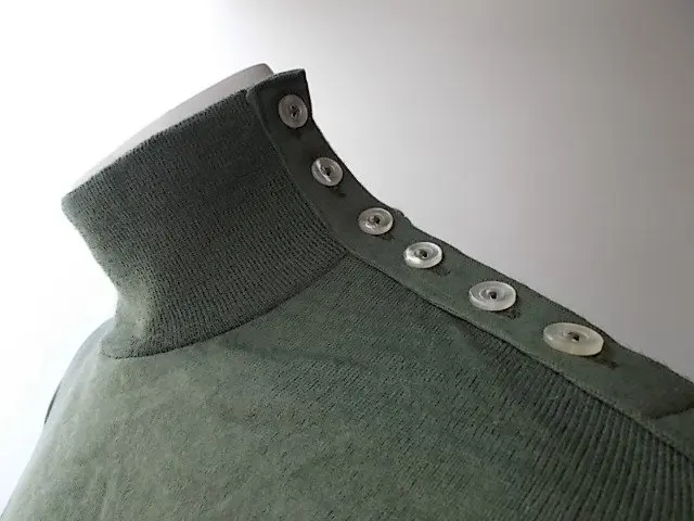 MAGLIA M/L LANA ANNI '20/30 VERDE SCURO FASCIA BIANCA - immagine 3