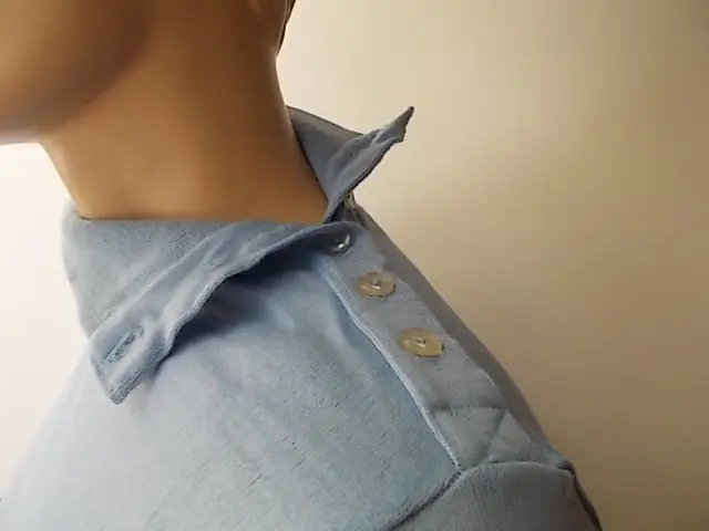 MAGLIA LANA ANNI 20'/30' CELESTE FASCIA MARRONE - immagine 3