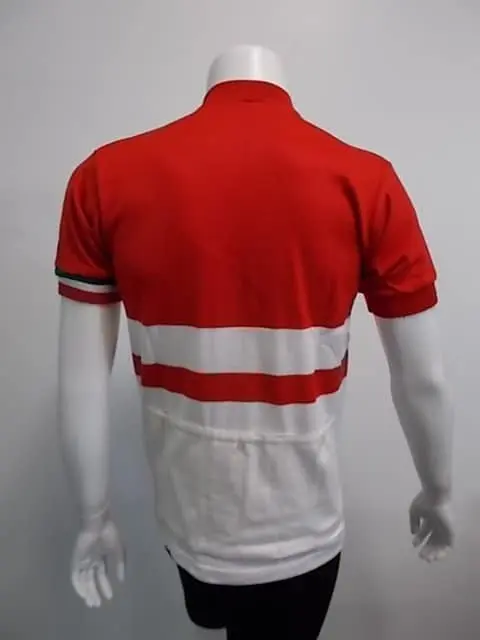 MAGLIA LANA '70 BIANCA E ROSSA CON POLSINO TRICOLORE - immagine 2