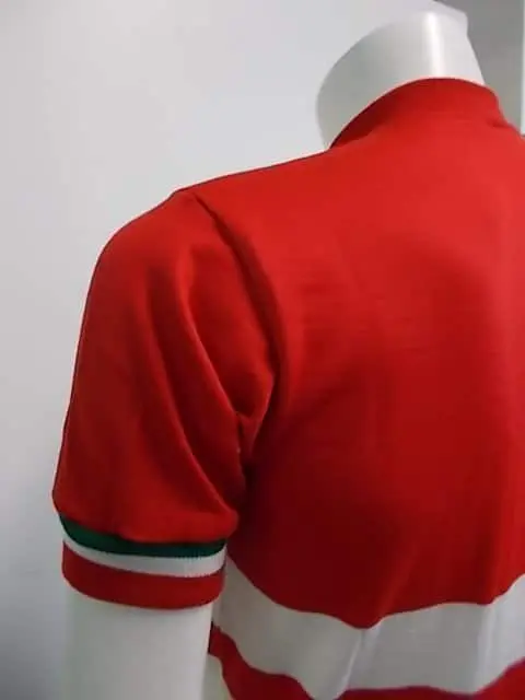 MAGLIA LANA '70 BIANCA E ROSSA CON POLSINO TRICOLORE - immagine 3