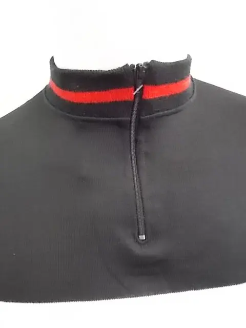 MAGLIA LANA ANNI 70' NERA FASCIA BIANCA, MANICHE E COLLO RIGO ROSSO - immagine 3