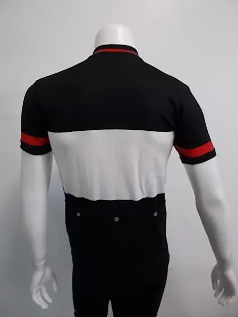 MAGLIA LANA ANNI 70' NERA FASCIA BIANCA, MANICHE E COLLO RIGO ROSSO - immagine 4