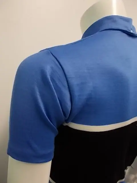 MAGLIA LANA ANNI '40/50 AZZURRA FASCIA NERA E PICCOLA BIANCA - immagine 4
