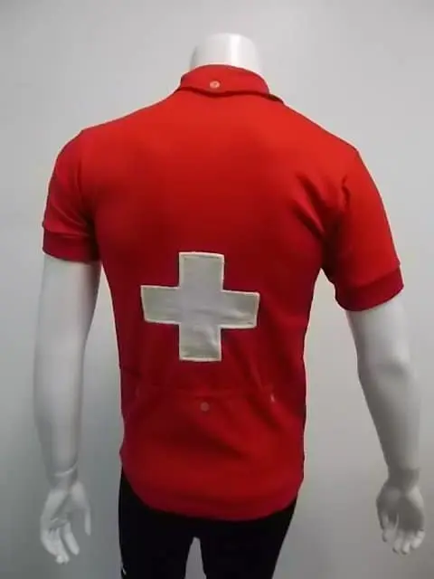 MAGLIA LANA ANNI 40'/50' ROSSA CROCE SVIZZERA BIANCA - immagine 3