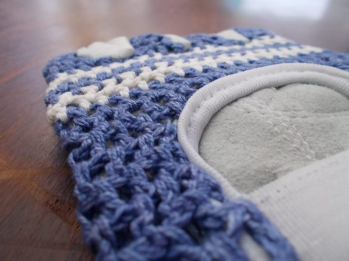 GUANTINO CON DORSO IN CORDA AZZURRO/BIANCO - immagine 3