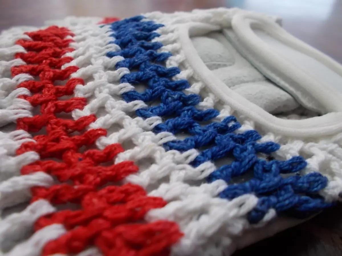 GUANTINO CON DORSO IN CORDA TRICOLORE FRANCESE - immagine 3