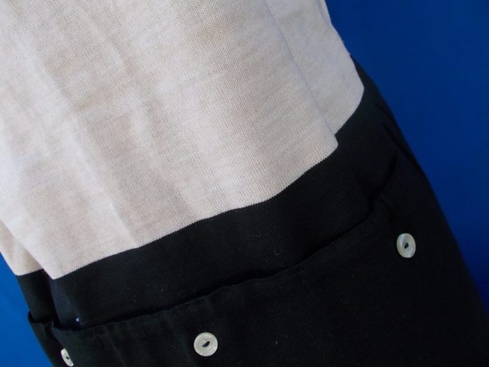 MAGLIA LANA ANNI 70' NERO FASCIA BEIGE CON RIFINITURE TRICOLORE - immagine 13