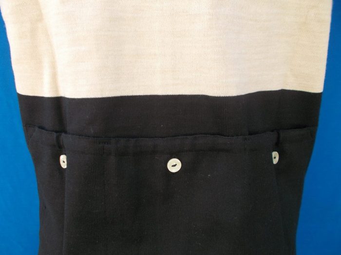 MAGLIA LANA ANNI 70' NERO FASCIA BEIGE CON RIFINITURE TRICOLORE - immagine 11