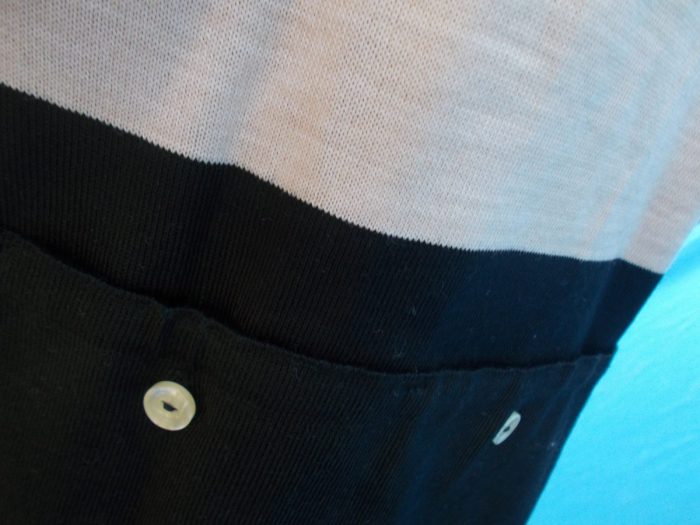 MAGLIA LANA ANNI 70' NERO FASCIA BEIGE CON RIFINITURE TRICOLORE - immagine 12