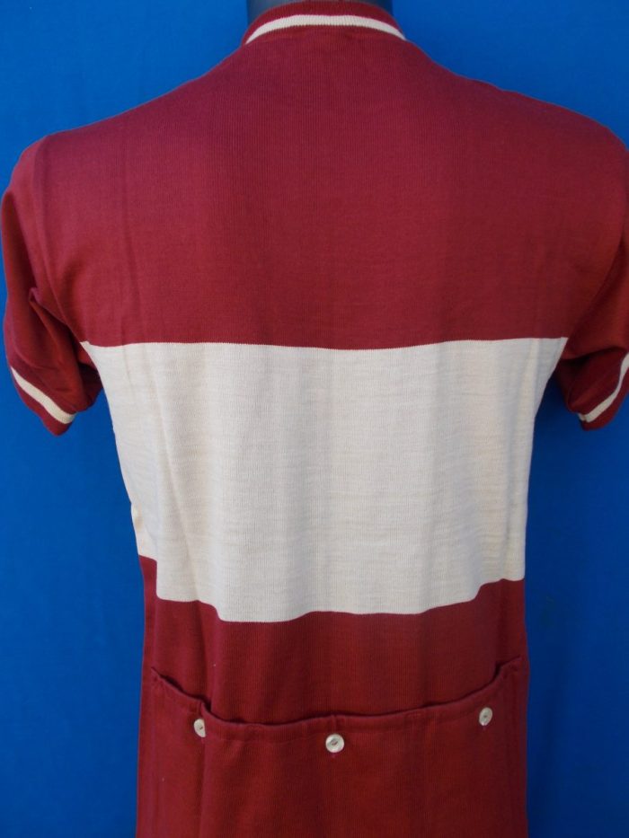 MAGLIA LANA ANNI 70' AMARANTO FASCIA E RIGO COLLO CREMA - immagine 7