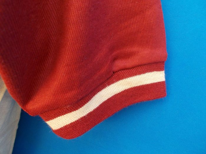 MAGLIA LANA ANNI 70' AMARANTO FASCIA E RIGO COLLO CREMA - immagine 6