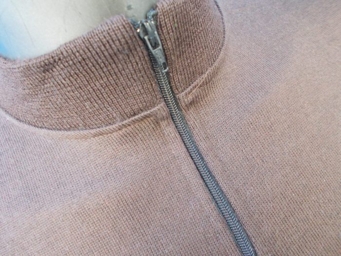 MAGLIA LANA ANNI 70 MARRONE FASCIA E RIFINITURE CREMA - immagine 4