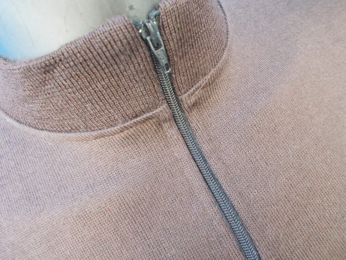 MAGLIA LANA ANNI 70 MARRONE FASCIA E RIFINITURE CREMA - immagine 4