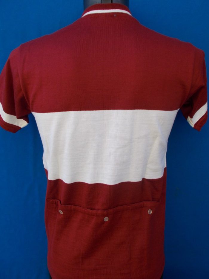 MAGLIA LANA ANNI 70' AMARANTO FASCIA BIANCA - immagine 3