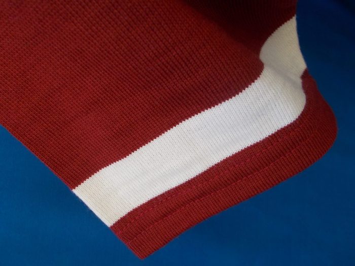 MAGLIA LANA ANNI 70' AMARANTO FASCIA BIANCA - immagine 7