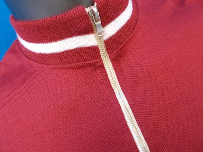 MAGLIA LANA ANNI 70' AMARANTO FASCIA BIANCA - immagine 6
