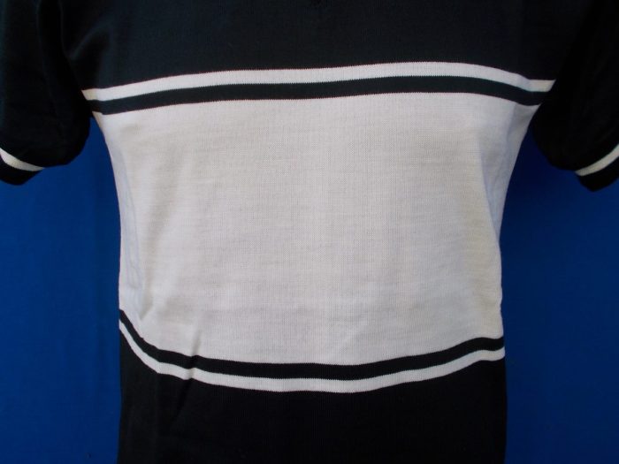 MAGLIA LANA ANNI 70' NERA FASCIA BIANCA CON RIGO PICCOLO NERO - immagine 3