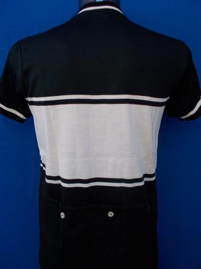 MAGLIA LANA ANNI 70' NERA FASCIA BIANCA CON RIGO PICCOLO NERO - immagine 11