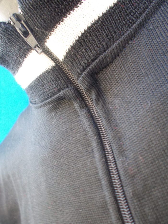 MAGLIA LANA ANNI 70' NERA FASCIA BIANCA CON RIGO PICCOLO NERO - immagine 6