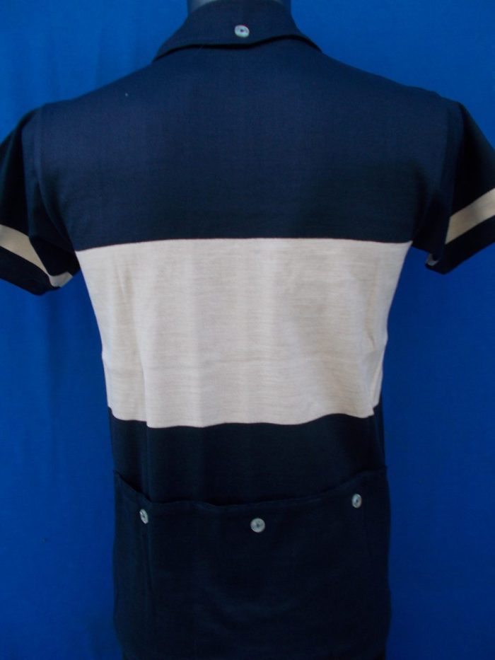 MAGLIA LANA ANNI '40/50 BLU FASCIA CREMA - immagine 12