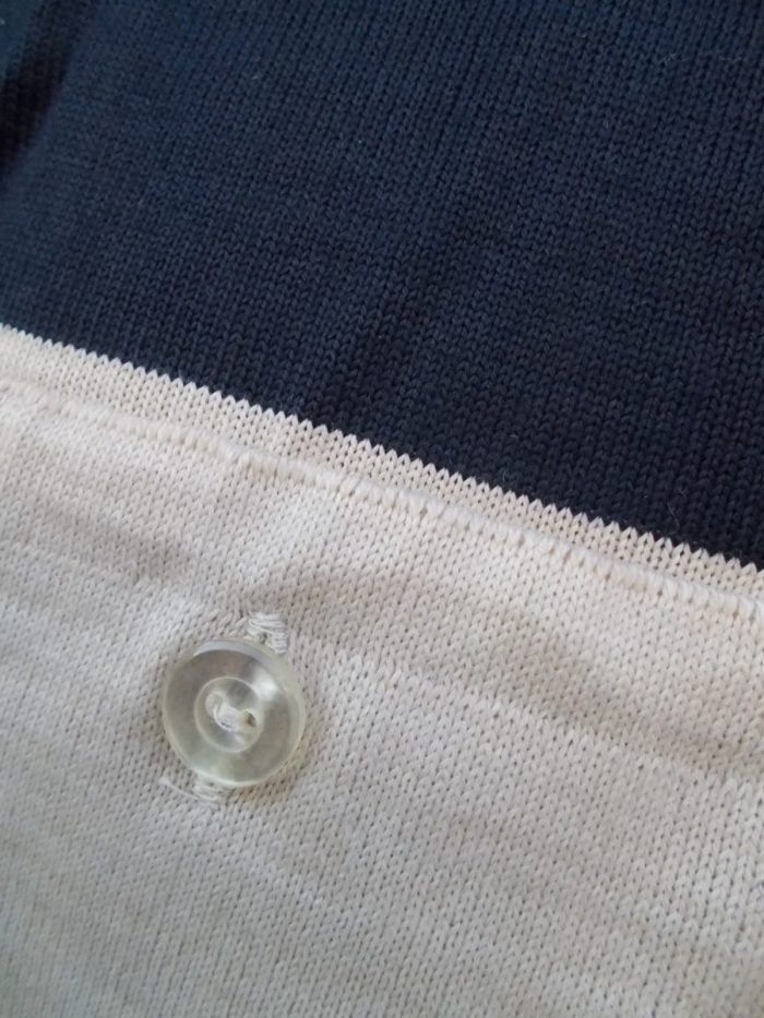 MAGLIA LANA ANNI '40/50 BLU FASCIA CREMA - immagine 11