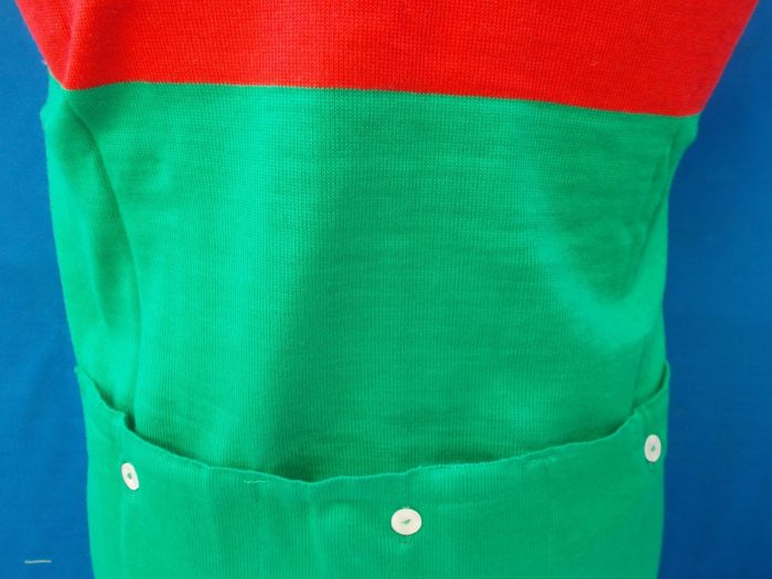 MAGLIA LANA ANNI '60 VERDE, TASCA E MANICHE RIGO ROSSO E BIANCO - immagine 10