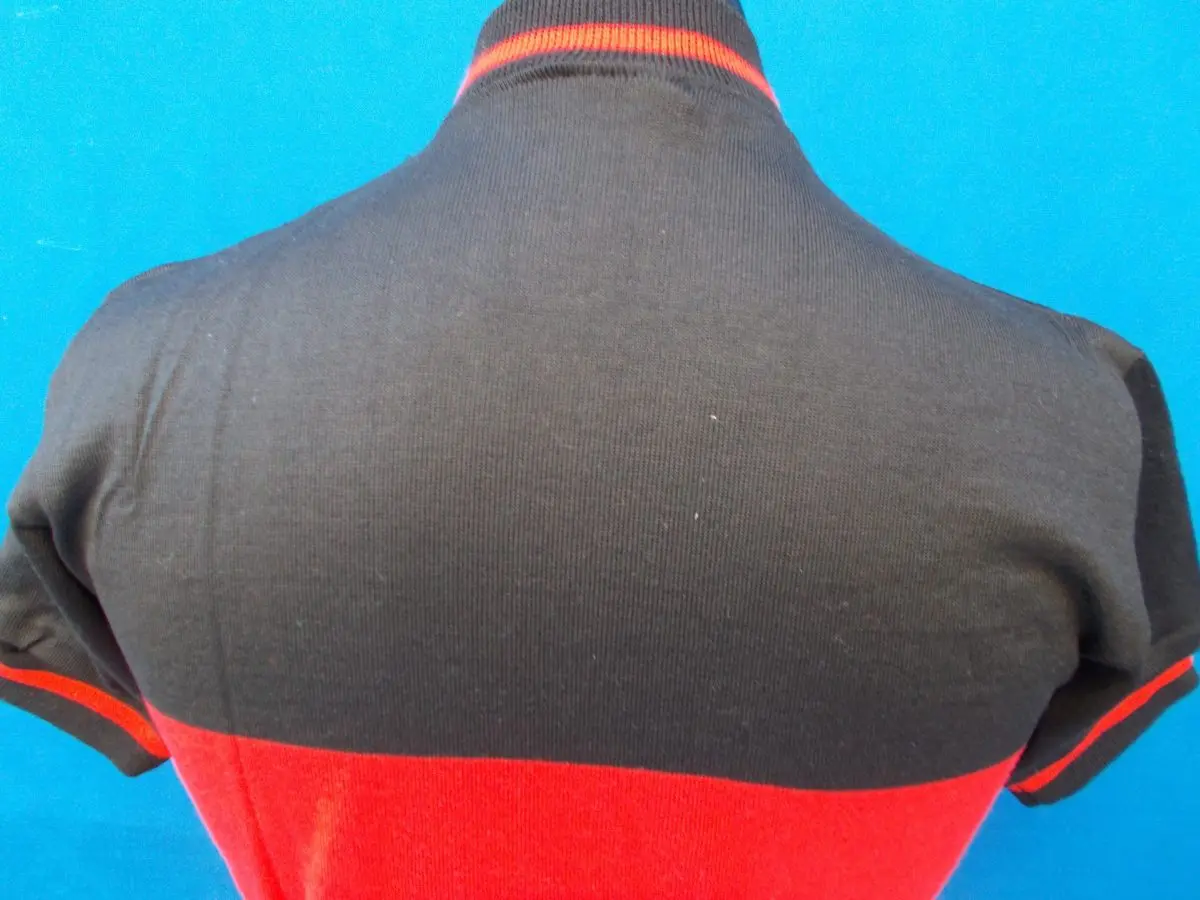 MAGLIA LANA ANNI 70 NERA FASCIA E RIFINITURE ROSSE - immagine 8
