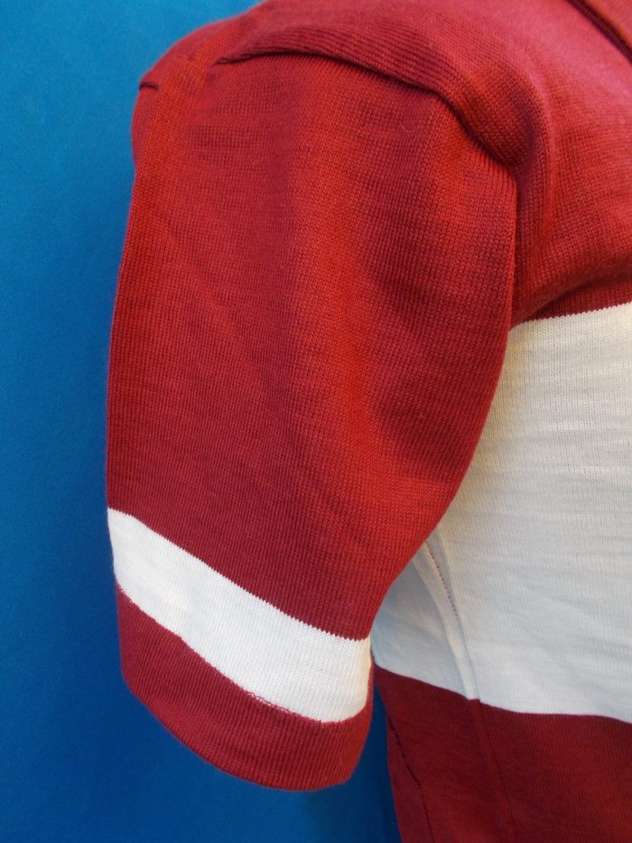 MAGLIA LANA ANNI '40/50 AMARANTO FASCIA BIANCA - immagine 4