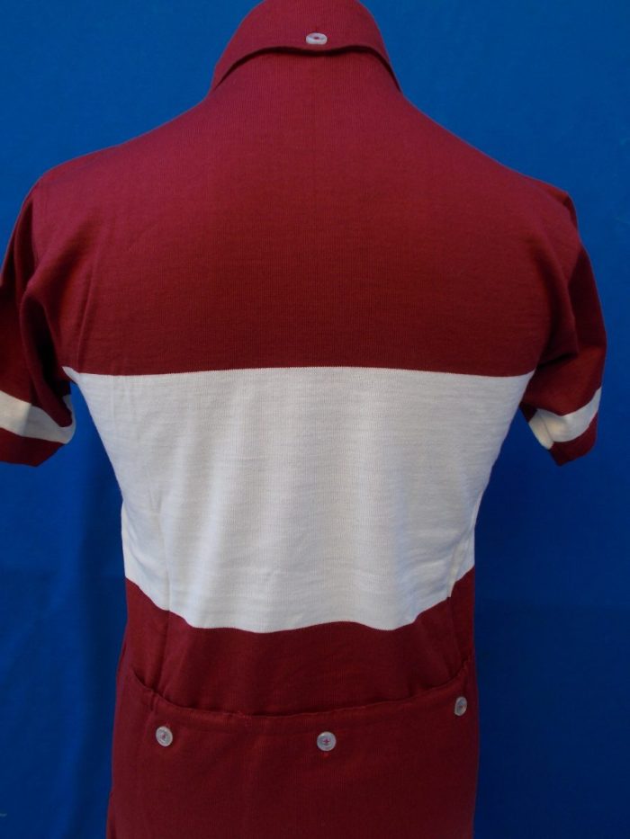 MAGLIA LANA ANNI '40/50 AMARANTO FASCIA BIANCA - immagine 7
