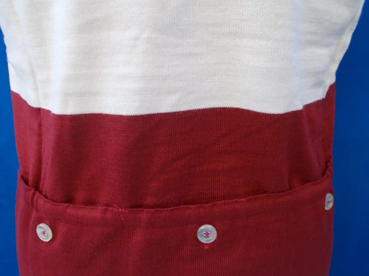 MAGLIA LANA ANNI '40/50 AMARANTO FASCIA BIANCA - immagine 9