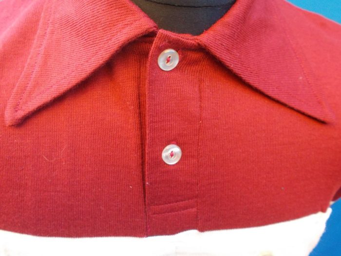 MAGLIA LANA ANNI '40/50 AMARANTO FASCIA BIANCA - immagine 5