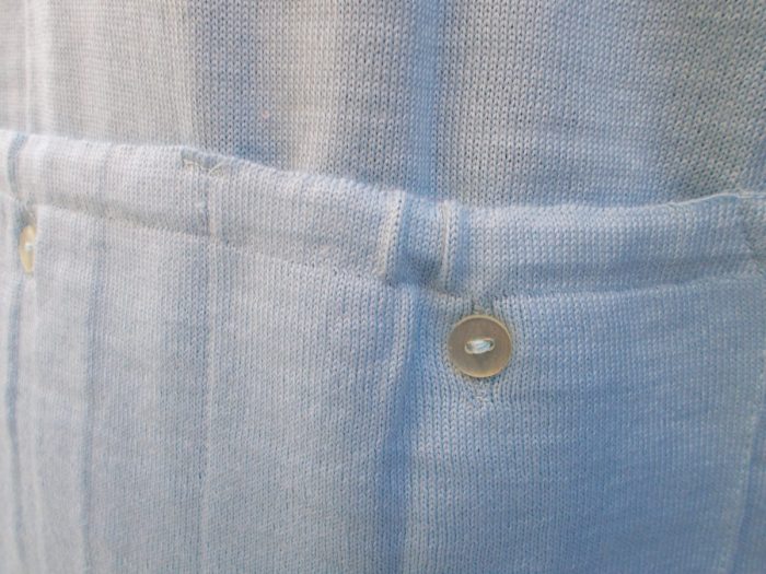 MAGLIA LANA ANNI 70' CELESTE FASCIA BIANCA CON RIGA COLLO BIANCA E RIGO ALTO MANICA - immagine 7