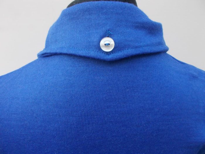 MAGLIA LANA ANNI '40/50 AZZURRA TASCA BIANCA E ROSSA - immagine 8