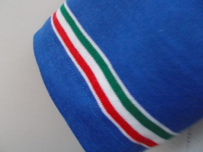 MAGLIA LANA ANNI '40/50 AZZURRO FASCIA BIANCA E RIFINITURE TRICOLORE - immagine 5