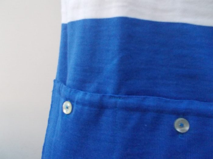 MAGLIA LANA ANNI '40/50 AZZURRO FASCIA BIANCA E RIFINITURE TRICOLORE - immagine 9